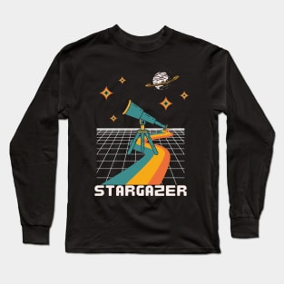 Stargazer Astronomy Retrofutiristic Sky Long Sleeve T-Shirt